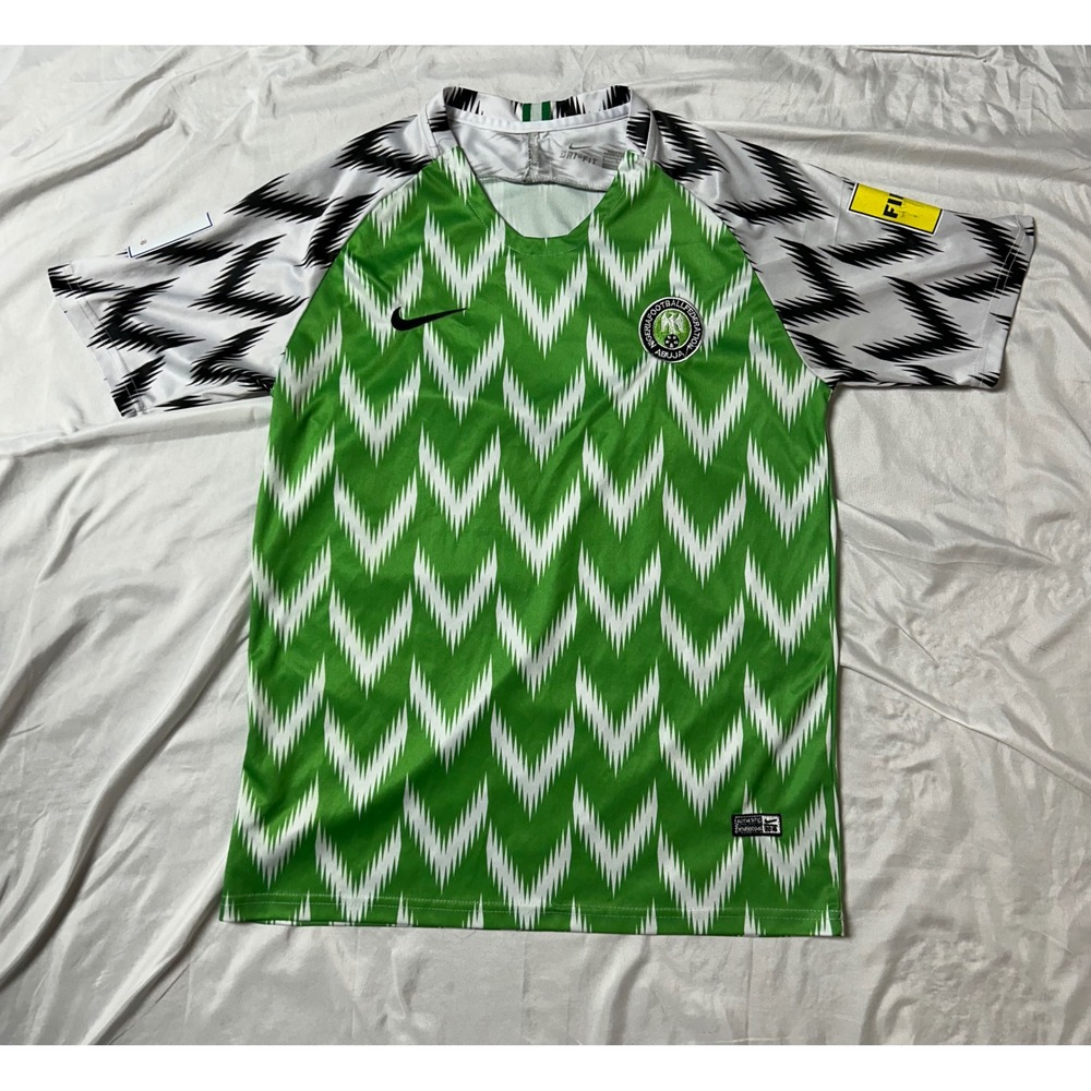 Nike Nigeria 2018 World Cup Home Jersey Green White Naija Soccer Kit Mens Large